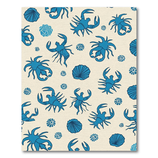Seaside Blue Crab Shell Collection Rug