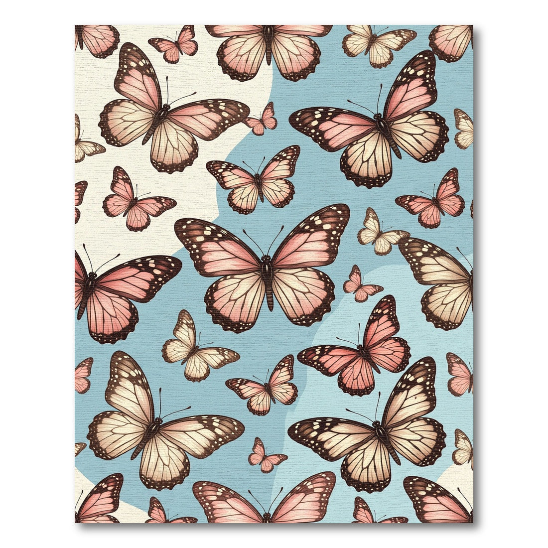 Whimsical Soft Pink Butterfly Garden Rug