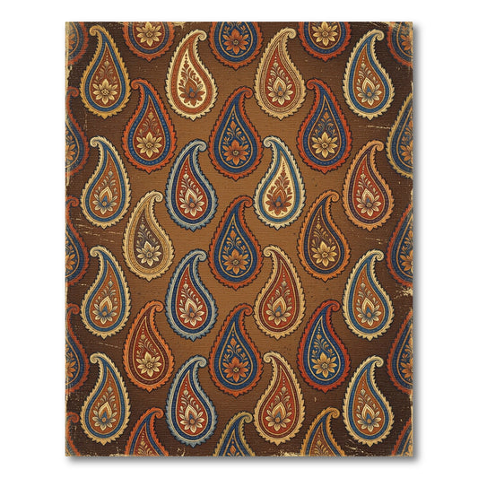 Vintage Earthy Tone Paisley Floral Rug