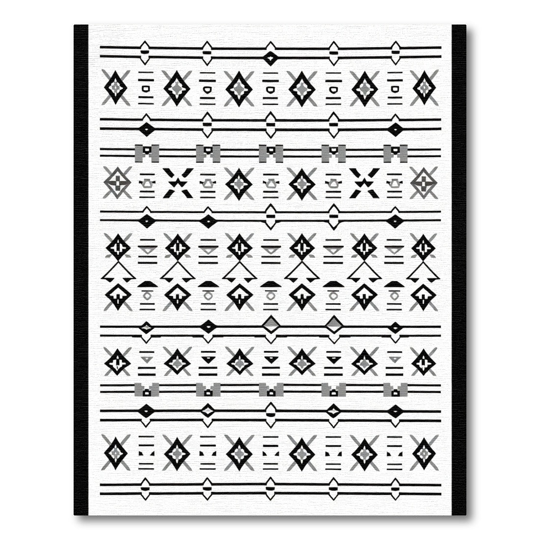 Geometric Charcoal Black Rhombus Stripe Rug