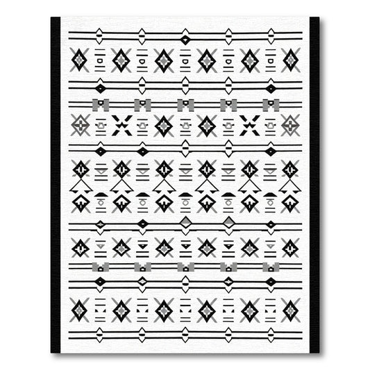 Geometric Charcoal Black Rhombus Stripe Rug