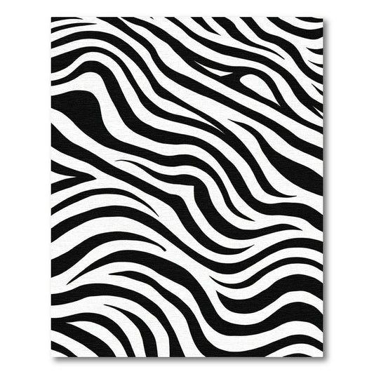 Monochromatic Zebra Striped ContemporaryRug Rug