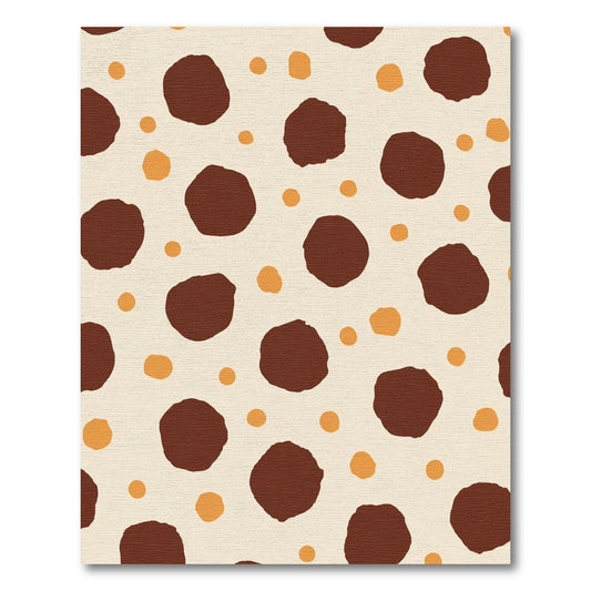 Deep Brown Orange Polka Dot Rug