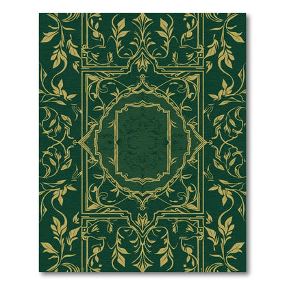 Emerald Gold Vintage Floral Frame Rug