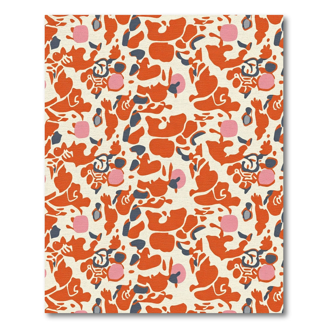 Vibrant Orange Abstract Organic Shapes Rug