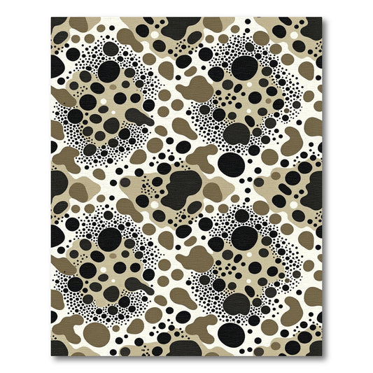 Abstract Neutral Polka Dot Organic Shape Rug