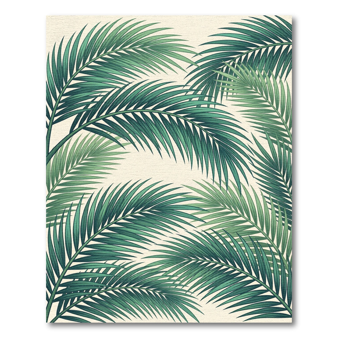 Lush Green Tropical Palm Fronds Rug
