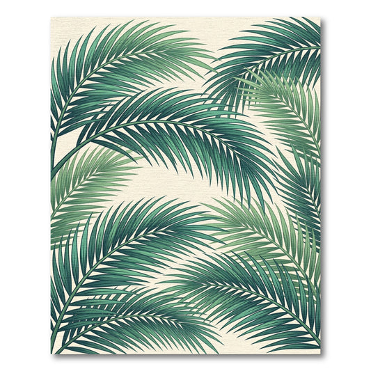 Lush Green Tropical Palm Fronds Rug