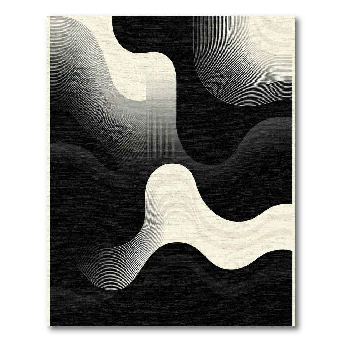 Monochromatic Abstract Flowing Wave Rug