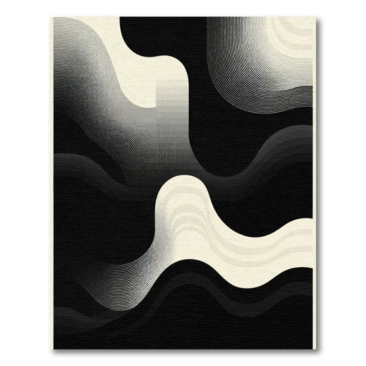 Monochromatic Abstract Flowing Wave Rug