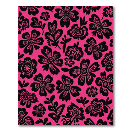 Bold Black Floral Meadow Rug