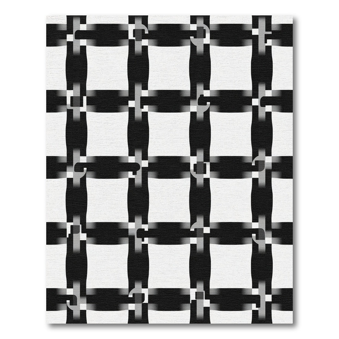 Monochromatic Interlocking Square Weave Rug