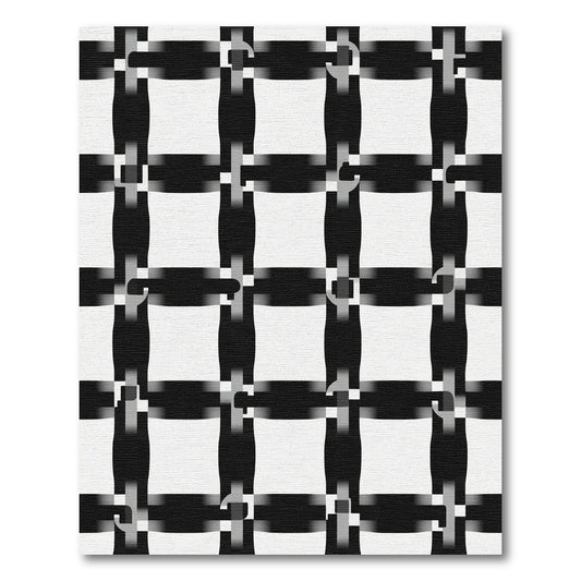 Monochromatic Interlocking Square Weave Rug