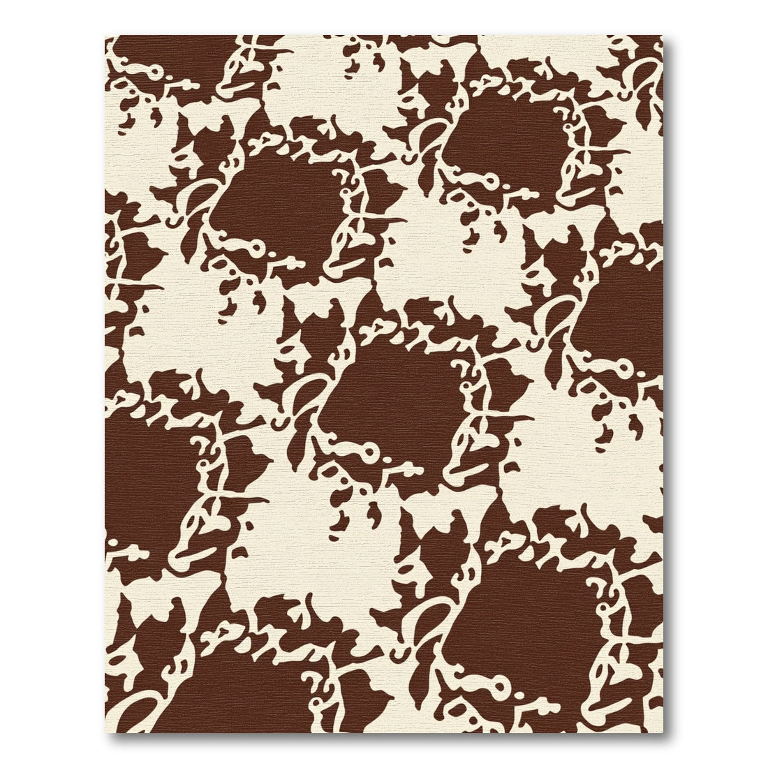 Brown Cream Organic Abstract Rug