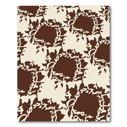 Brown Cream Organic Abstract Rug