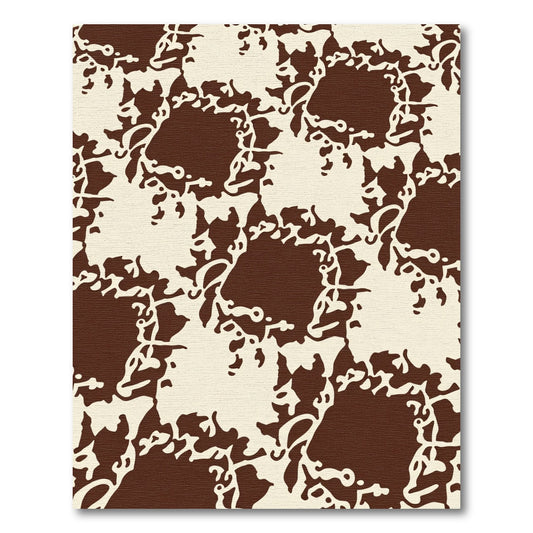 Brown Cream Organic Abstract Rug