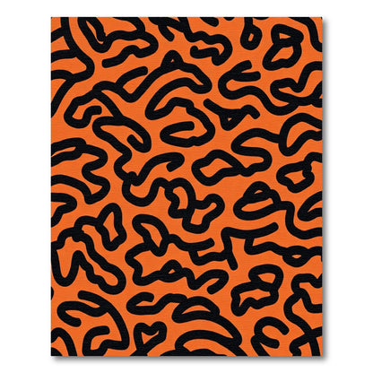 Bold Orange Black Wavy Organic Rug