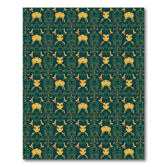 Yellow Creature Forest Repeating Rug