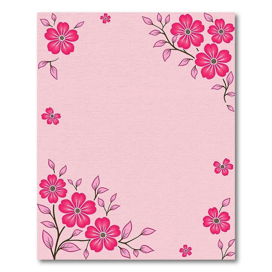 Pink Cherry Blossom Floral Accent Rug