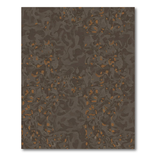 Dark Brown Amber Abstract Organic Composition Rug