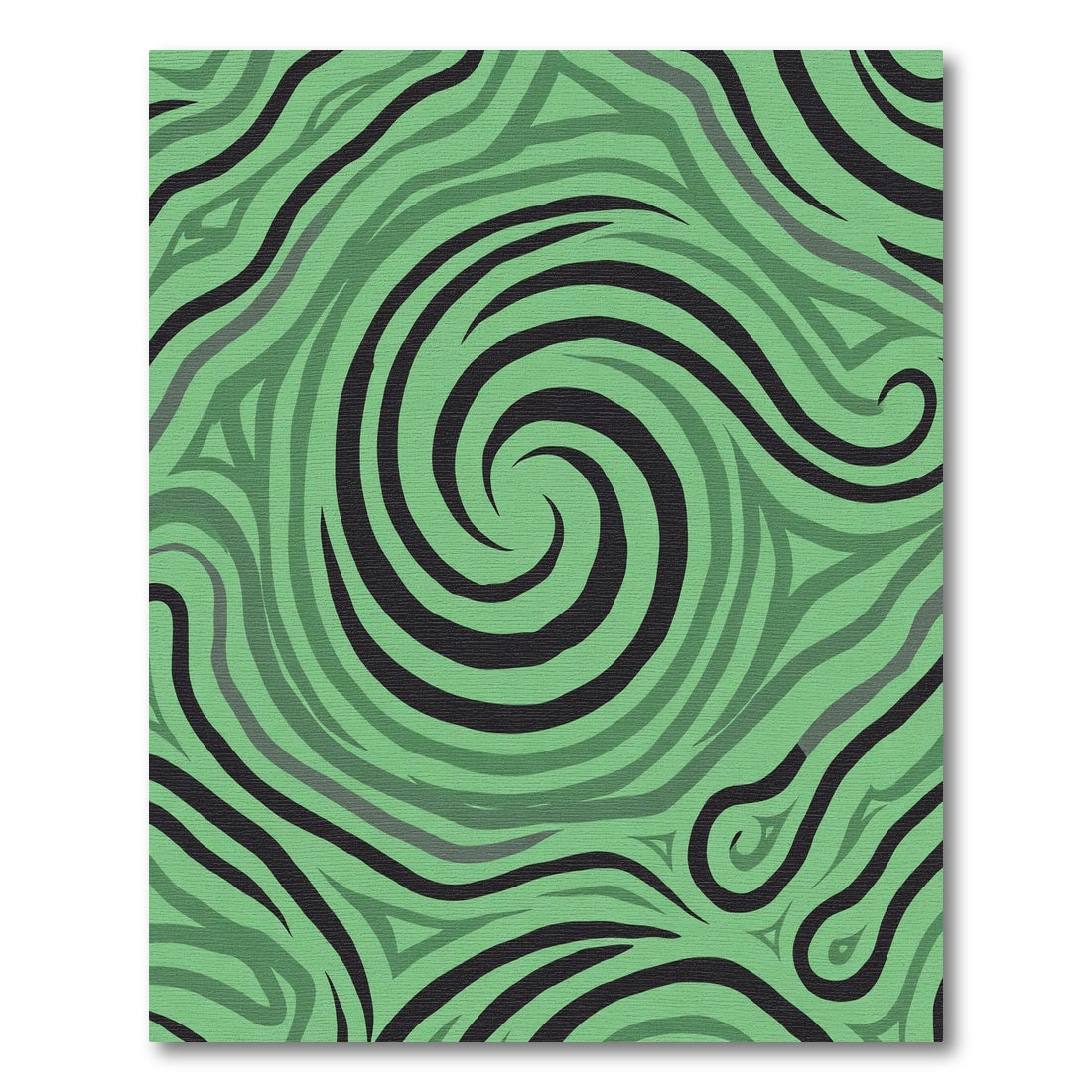 Green Swirling Abstract Stripe Rug