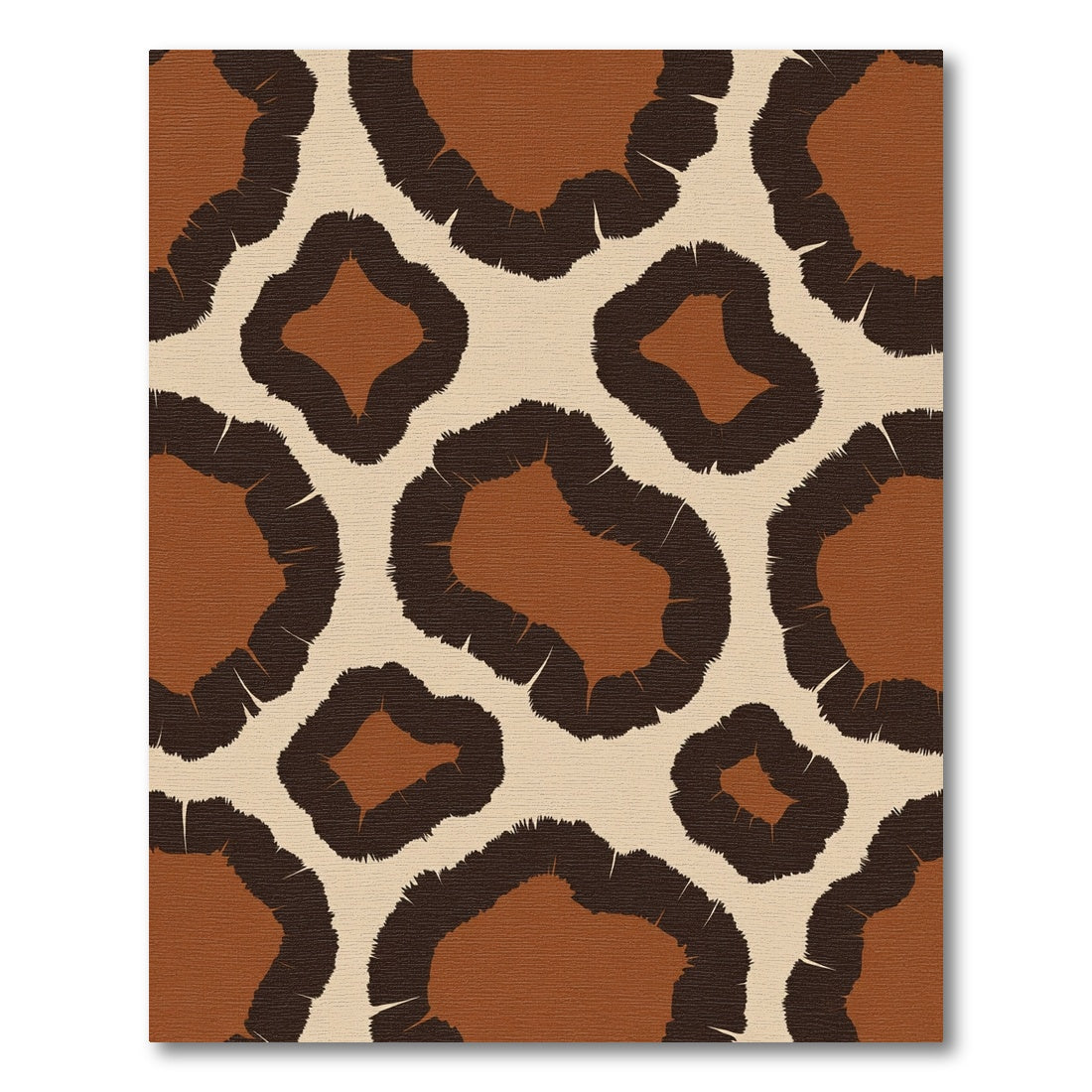 Brown and Cream Giraffe Spot Texture Rug