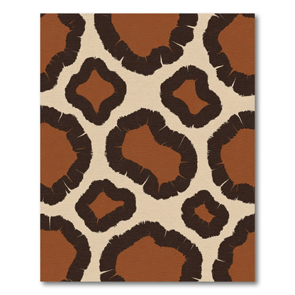 Brown and Cream Giraffe Spot Texture Rug