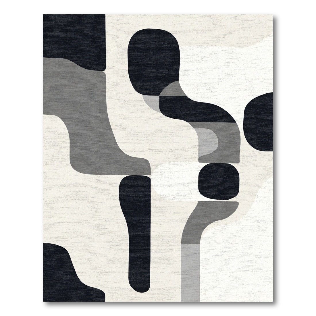 Monochromatic Abstract Organic Forms Rug