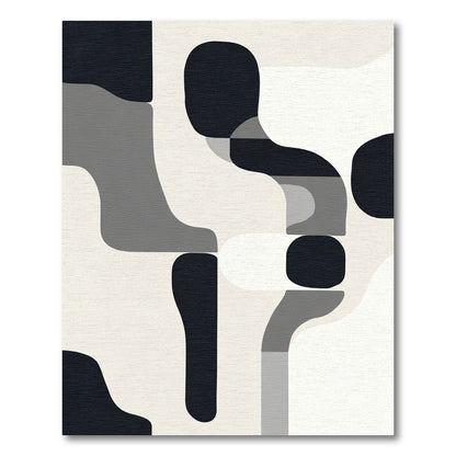 Monochromatic Abstract Organic Forms Rug