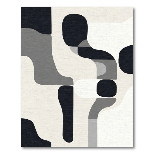 Monochromatic Abstract Organic Forms Rug