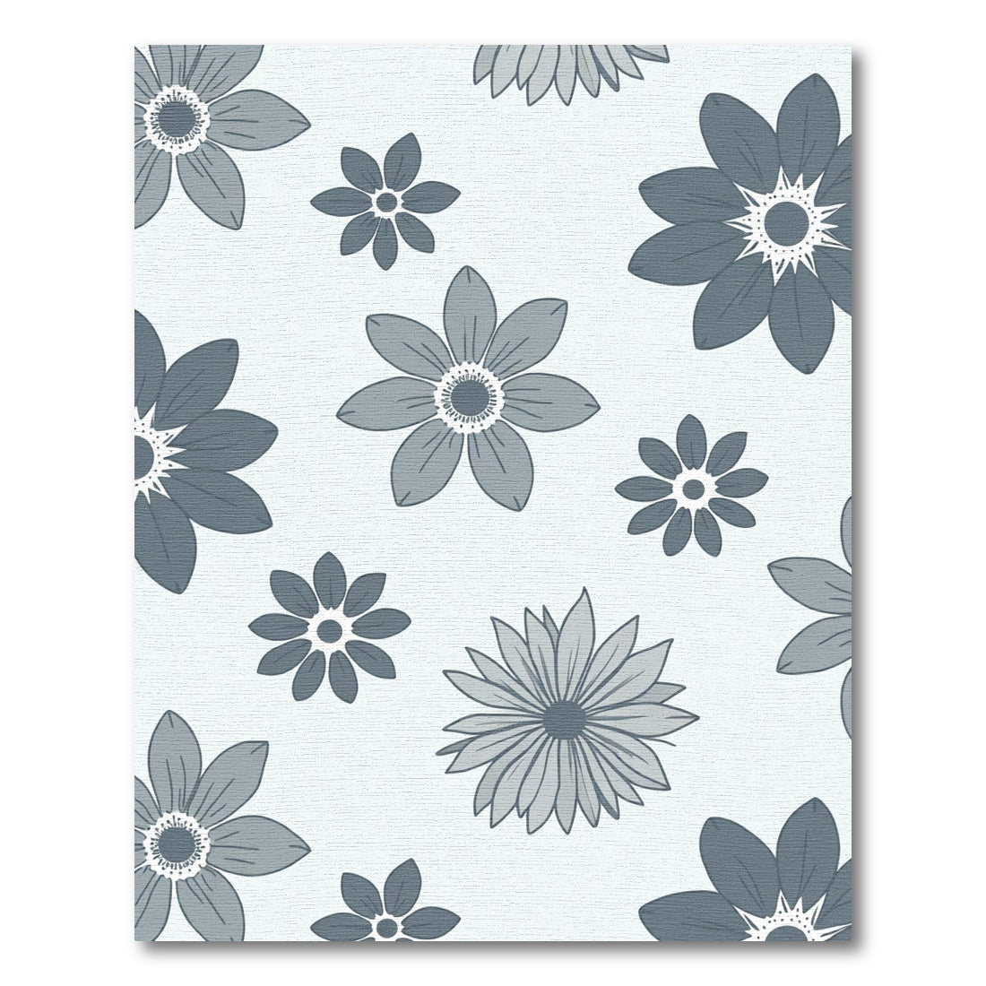 Gray Floral Scatter Meadow Rug