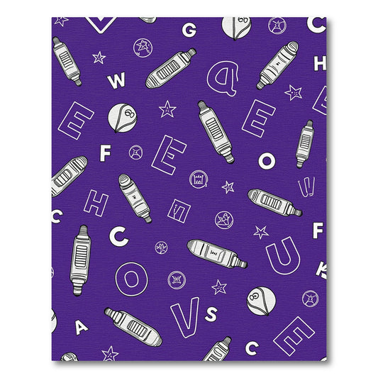 Purple White Alphabet Letter Pattern Rug
