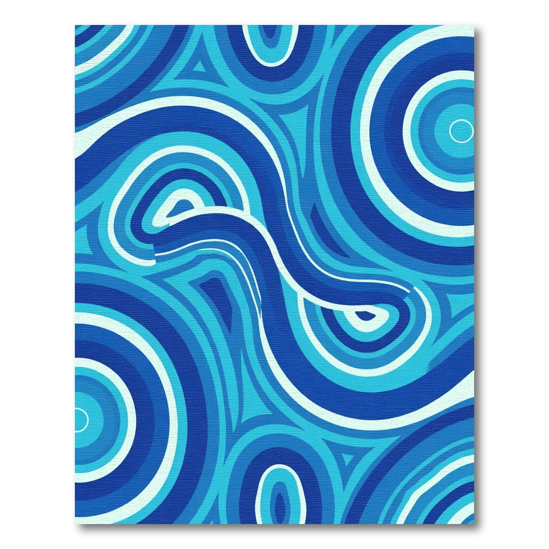 Abstract Blue Concentric Circles Rug