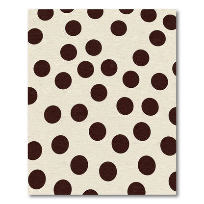 Cream Brown Polka Dot Circles Rug
