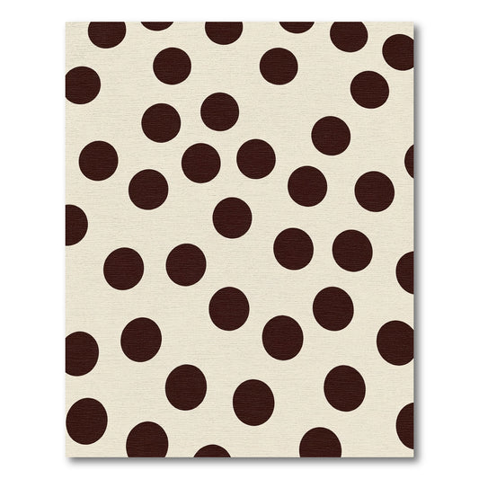 Cream Brown Polka Dot Circles Rug