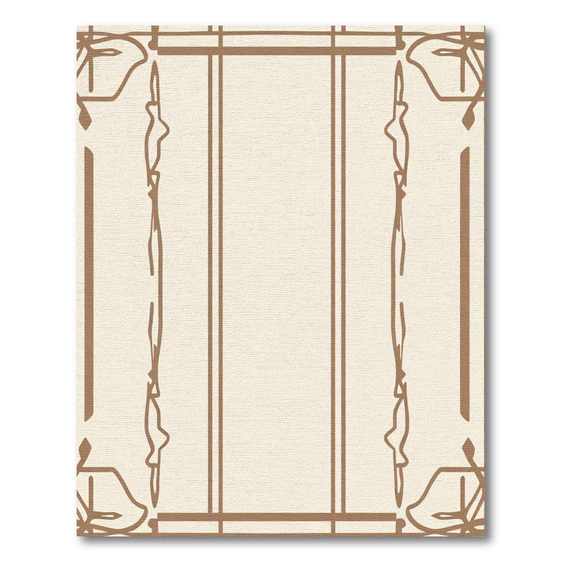 Cream Beige Art Deco Borders Rug