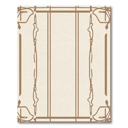 Cream Beige Art Deco Borders Rug
