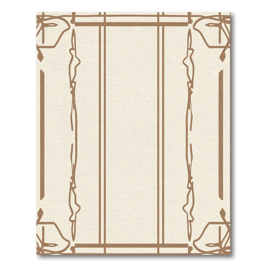 Cream Beige Art Deco Borders Rug