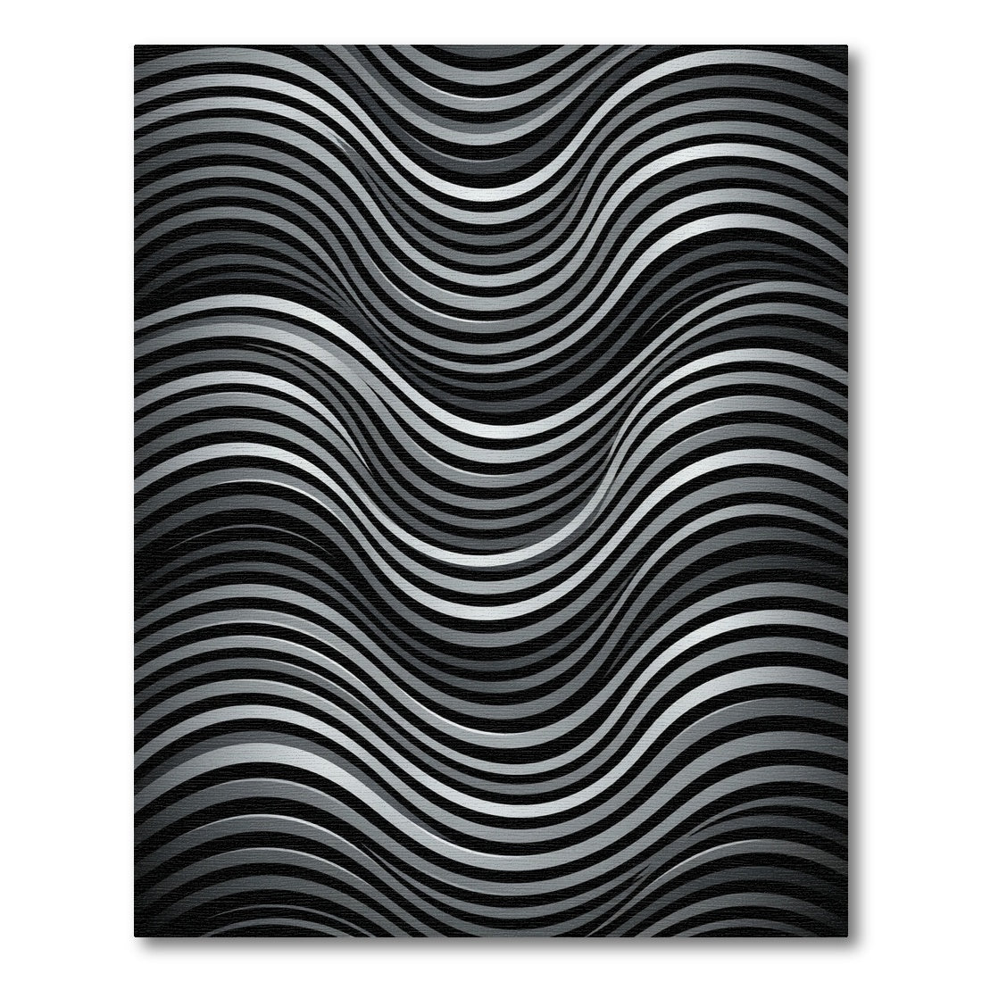 Monochromatic Wavy Linear Optical Illusion Rug