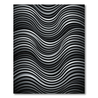 Monochromatic Wavy Linear Optical Illusion Rug
