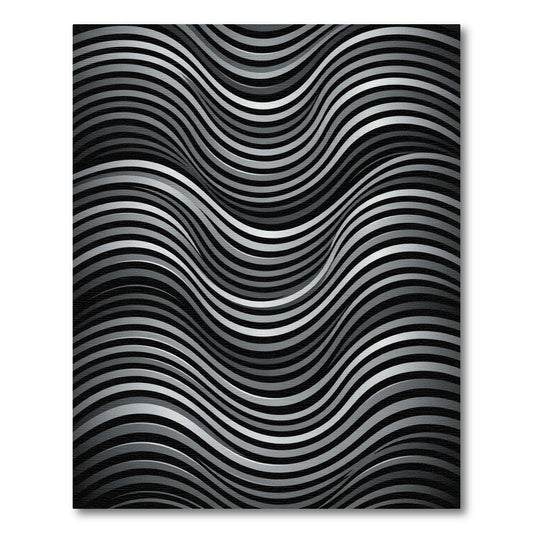 Monochromatic Wavy Linear Optical Illusion Rug