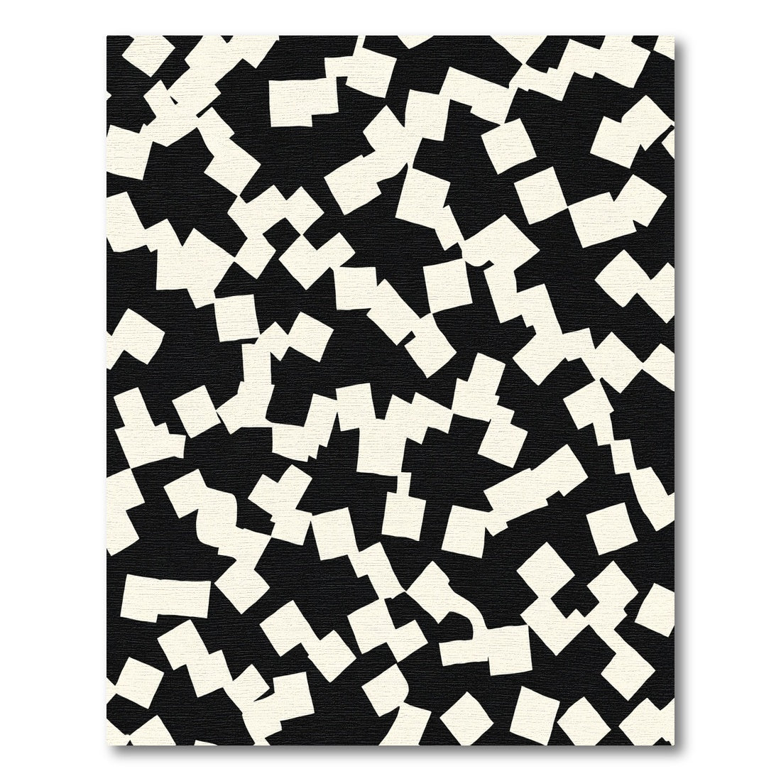 Black Cream Scattered Squares Rug