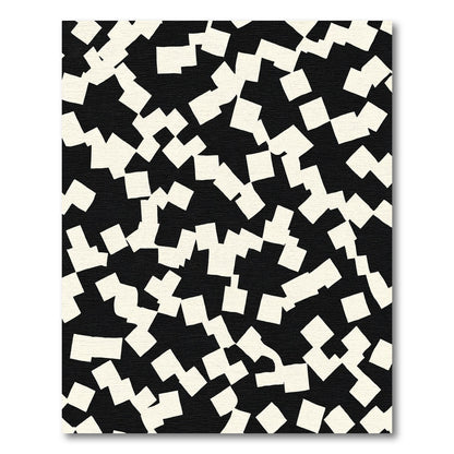 Black Cream Scattered Squares Rug