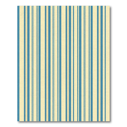 Classic Blue Cream Vertical Stripes Rug