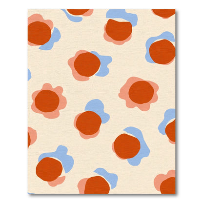 Orange Blue Abstract Organic Shapes Rug