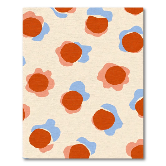 Orange Blue Abstract Organic Shapes Rug