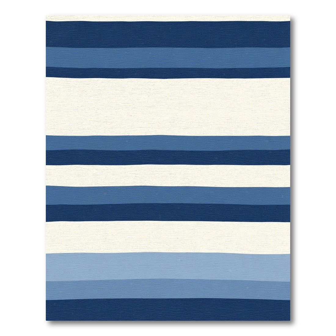Striped Navy Blue Cream Coastal Lines Rug