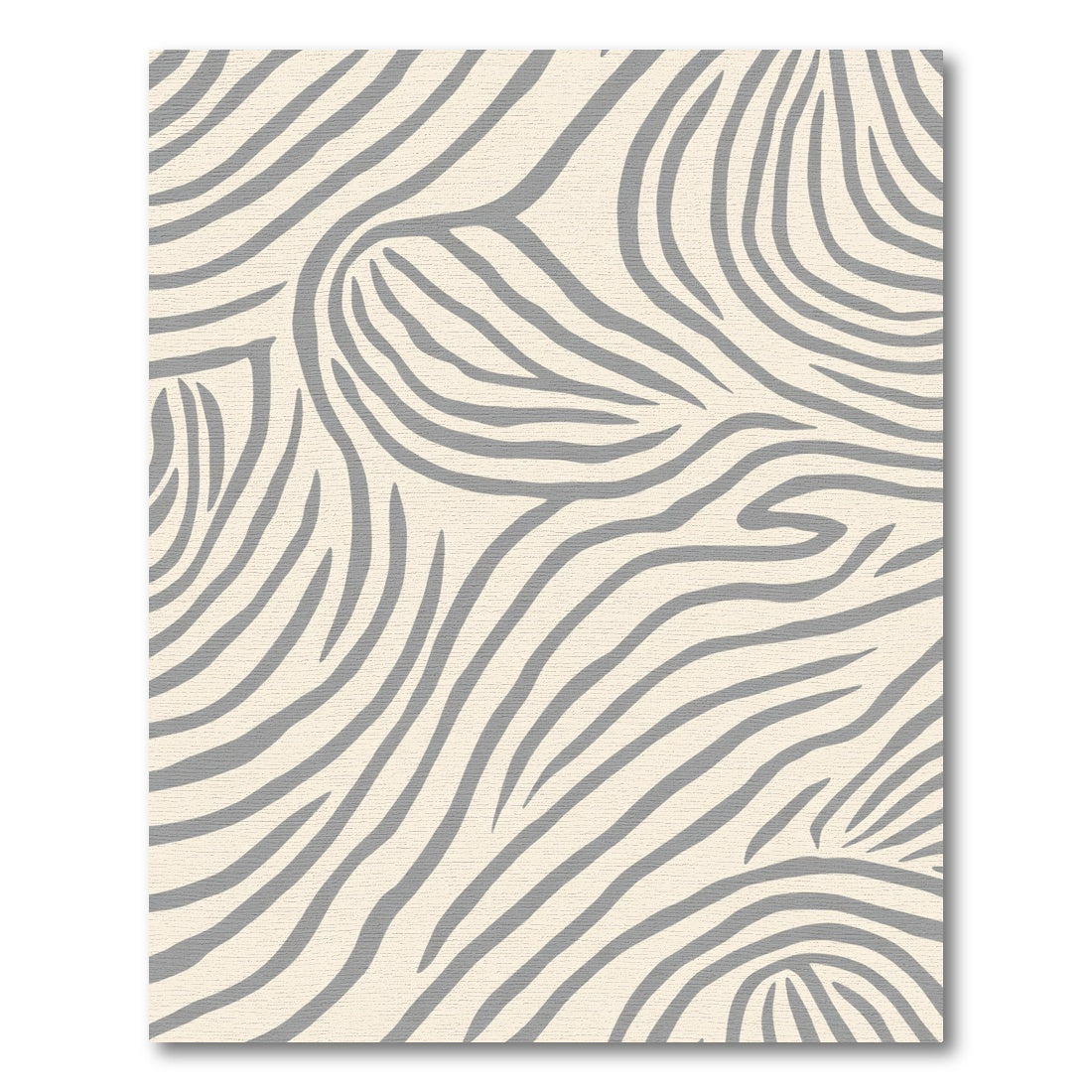 Gray Zebra Stripe Swirl Rug