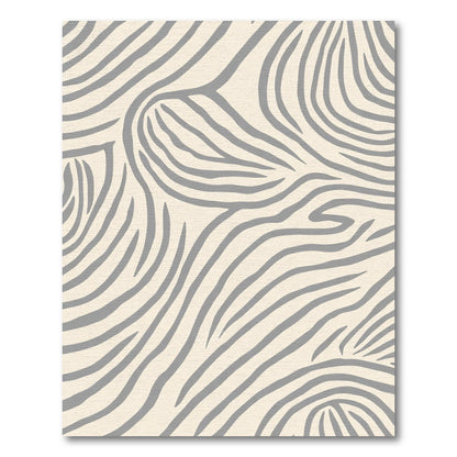 Gray Zebra Stripe Swirl Rug