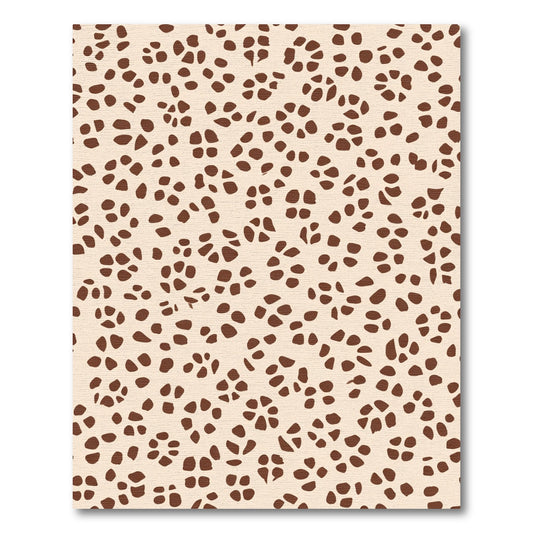 Brown Speckled Floral Cream Rug